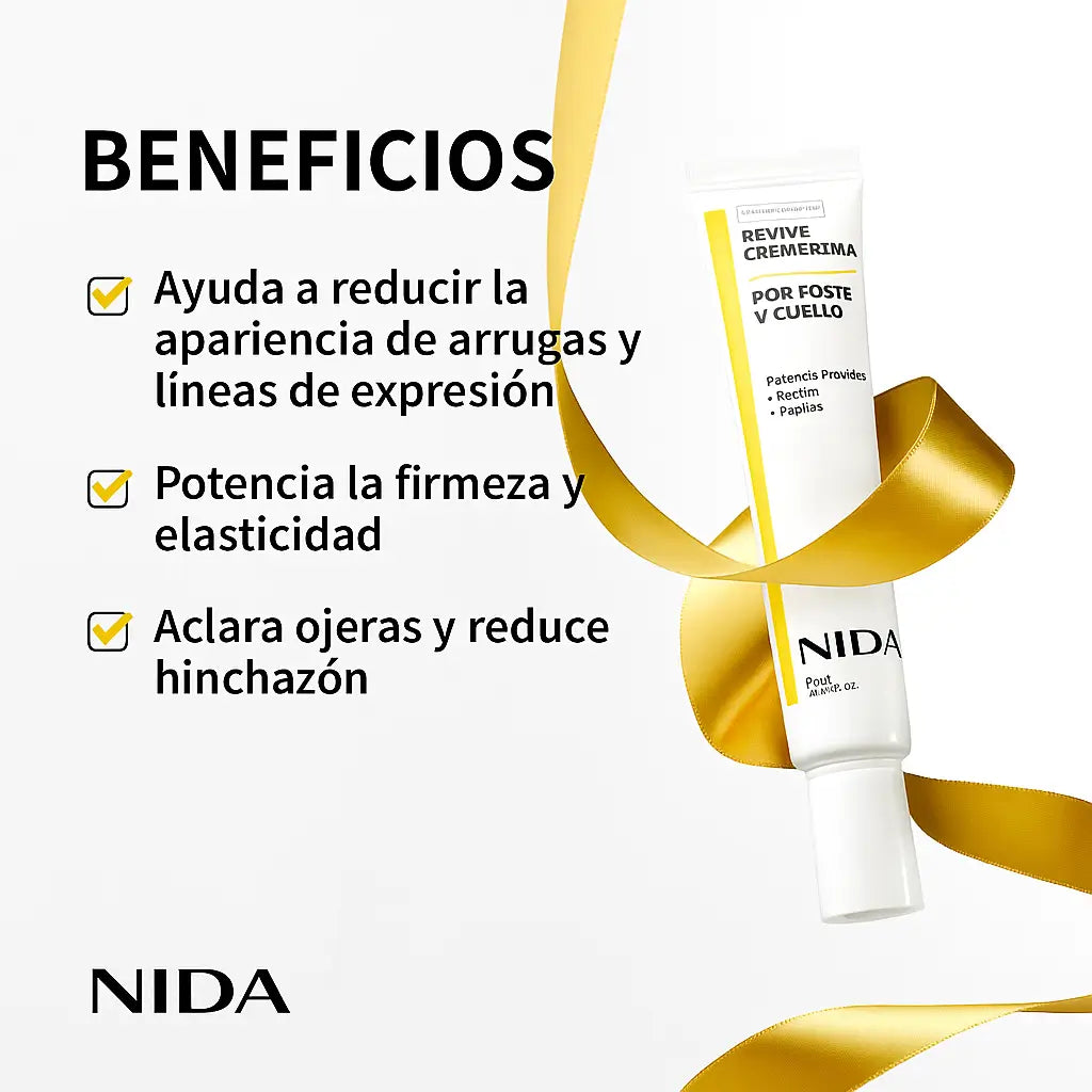 NIDA Revive Eye Cream: Para Cara Y Cuello Elimina Arrugas y Líneas Finas (Compra 2 y Obtén 1 Gratis)