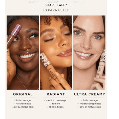 Corrector Shape Tape™ - Fórmula de Cobertura Total con Acabado Mate Natural