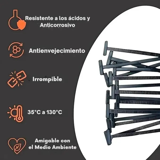 Hebillas Universales de Nailon Ultra Resistentes — Ajusta, Repara y Asegura en Segundos (Paquete x50 Unidades)