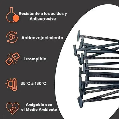 Hebillas Universales de Nailon Ultra Resistentes — Ajusta, Repara y Asegura en Segundos (Paquete x50 Unidades)
